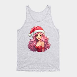 Pink Haired Girl - Christmas Tank Top